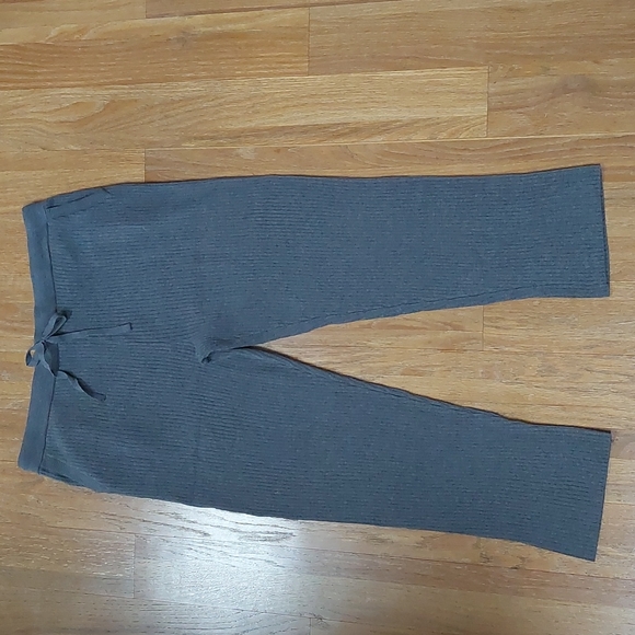 CJ Banks Womens 1X Soft Ribbed Gray Drawstring Leisure Pants with Pockets - Picture 1 of 7